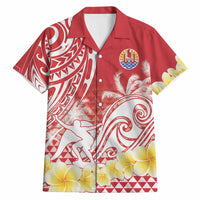 Personalised Tahiti Surfing Hawaiian Shirt Polynesian Style LT05 Red - Polynesian Pride