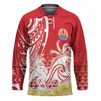 Personalised Tahiti Surfing Hockey Jersey Polynesian Style LT05 Unisex Red - Polynesian Pride
