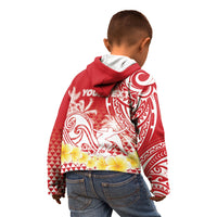 Personalised Tahiti Surfing Kid Hoodie Polynesian Style LT05 - Polynesian Pride