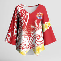 Personalised Tahiti Surfing Kimono Sleeve Blouse Polynesian Style LT05 Female Red - Polynesian Pride