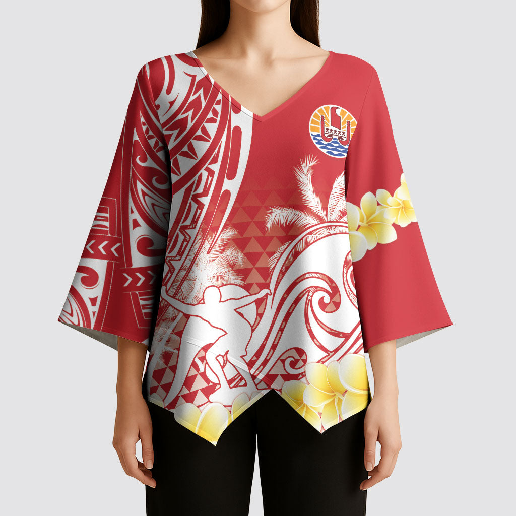 Personalised Tahiti Surfing Kimono Sleeve Blouse Polynesian Style LT05 - Polynesian Pride