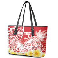Personalised Tahiti Surfing Leather Tote Bag Polynesian Style LT05 - Polynesian Pride
