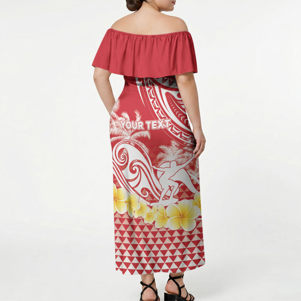 Personalised Tahiti Surfing Off Shoulder Maxi Dress Polynesian Style LT05 - Polynesian Pride