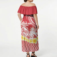 Personalised Tahiti Surfing Off Shoulder Maxi Dress Polynesian Style LT05 - Polynesian Pride
