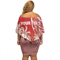 Personalised Tahiti Surfing Off Shoulder Short Dress Polynesian Style LT05 - Polynesian Pride