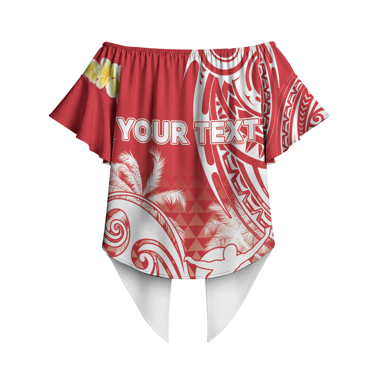 Personalised Tahiti Surfing Off Shoulder Wrap Waist Top Polynesian Style LT05 - Polynesian Pride
