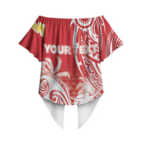 Personalised Tahiti Surfing Off Shoulder Wrap Waist Top Polynesian Style LT05 - Polynesian Pride