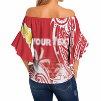 Personalised Tahiti Surfing Off Shoulder Wrap Waist Top Polynesian Style LT05 - Polynesian Pride