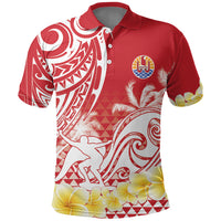 Personalised Tahiti Surfing Polo Shirt Polynesian Style LT05 Red - Polynesian Pride
