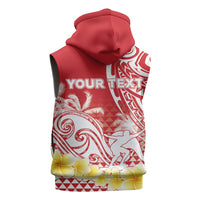 Personalised Tahiti Surfing Sleeveless Zip Hoodie Polynesian Style LT05 - Polynesian Pride
