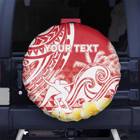 Personalised Tahiti Surfing Spare Tire Cover Polynesian Style LT05 No hole Red - Polynesian Pride