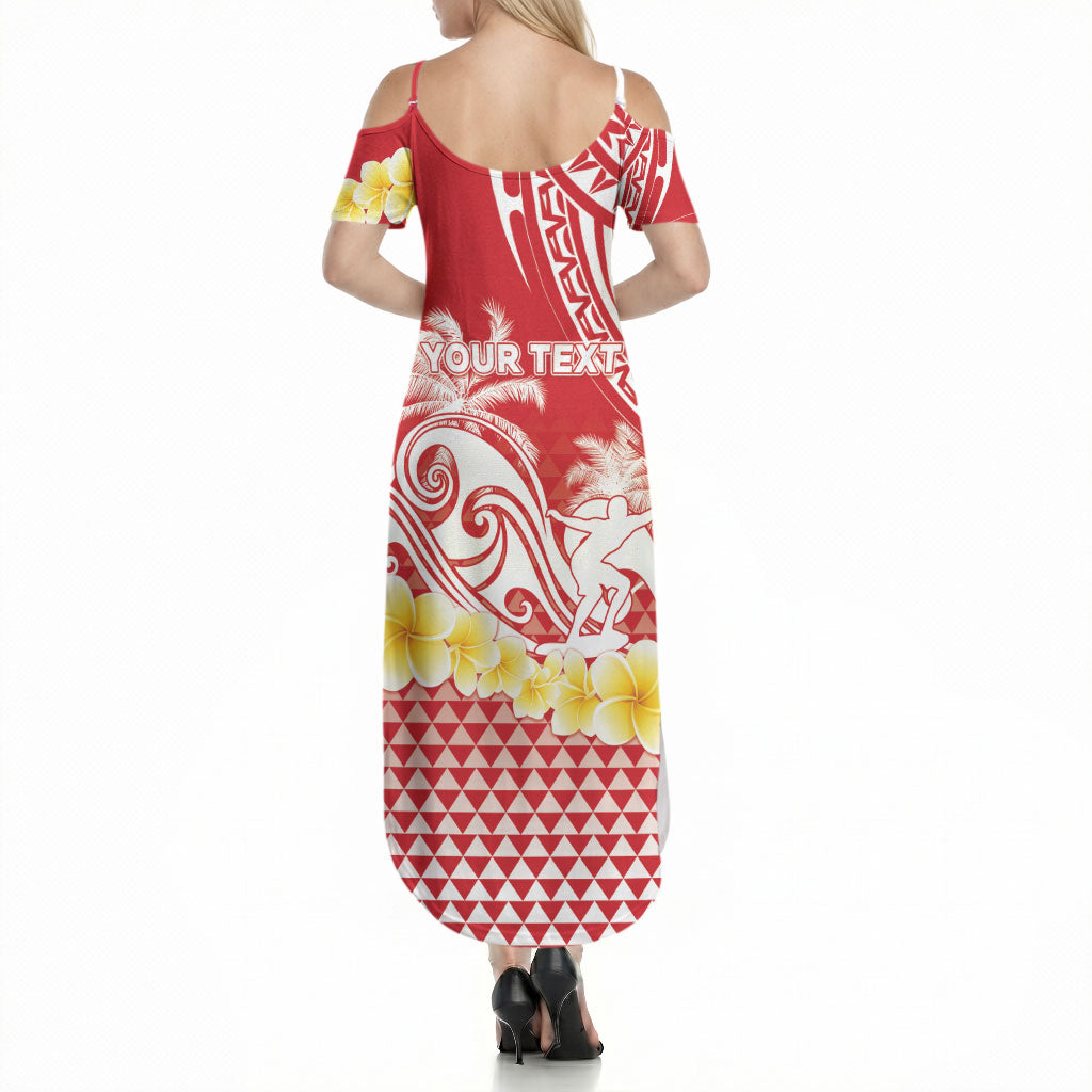 Personalised Tahiti Surfing Summer Maxi Dress Polynesian Style LT05 - Polynesian Pride