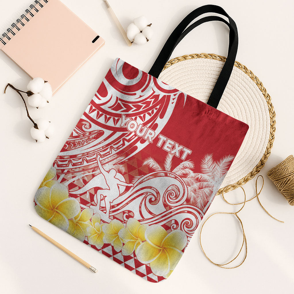 Personalised Tahiti Surfing Tote Bag Polynesian Style LT05 Black Strap One Size Red - Polynesian Pride