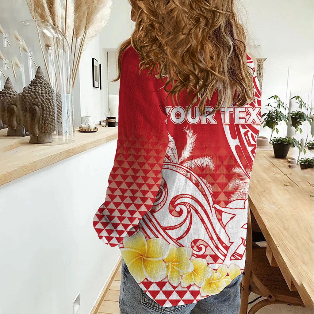 Personalised Tahiti Surfing Women Casual Shirt Polynesian Style LT05 - Polynesian Pride