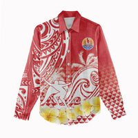 Personalised Tahiti Surfing Women Casual Shirt Polynesian Style LT05 - Polynesian Pride