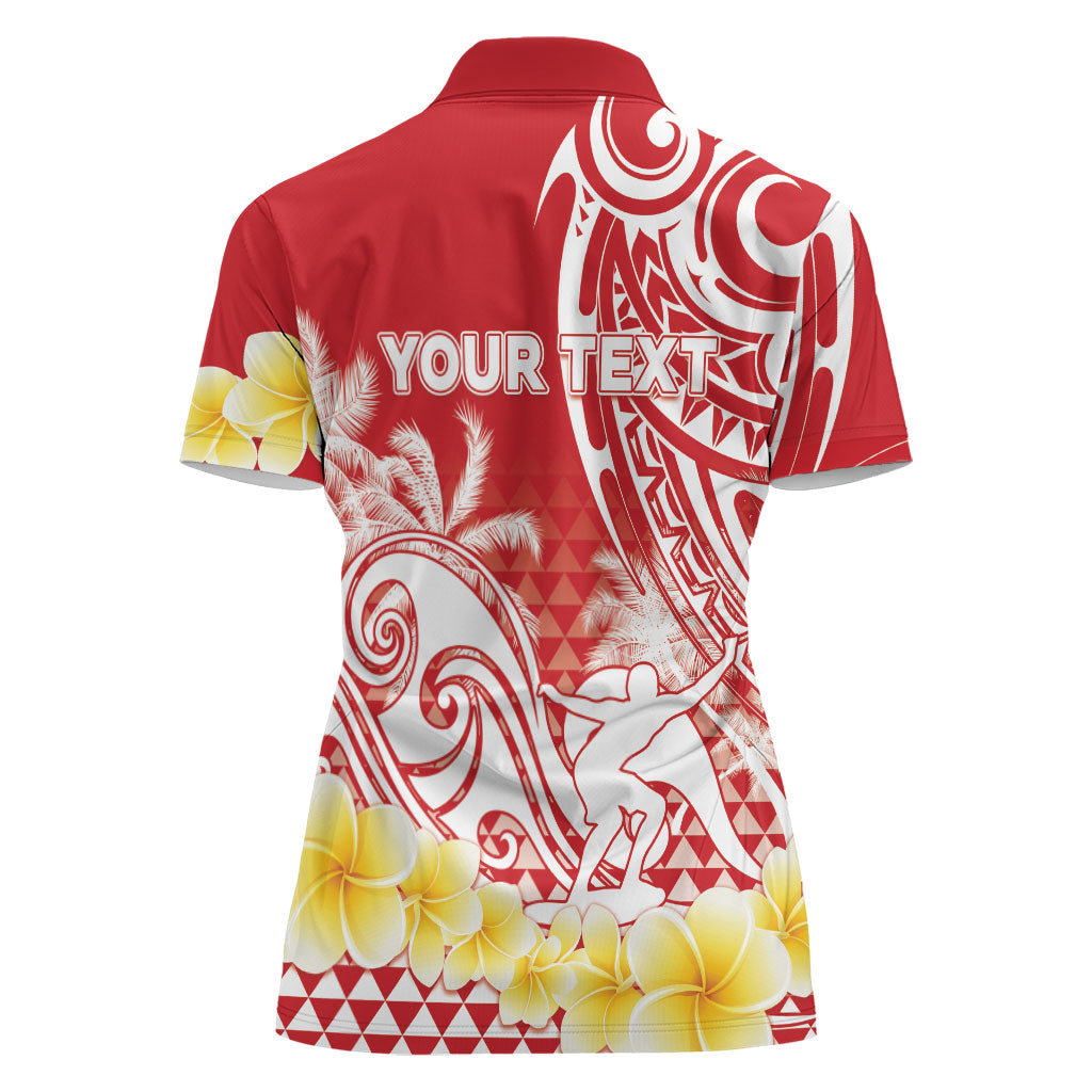 Personalised Tahiti Surfing Women Polo Shirt Polynesian Style LT05 - Polynesian Pride