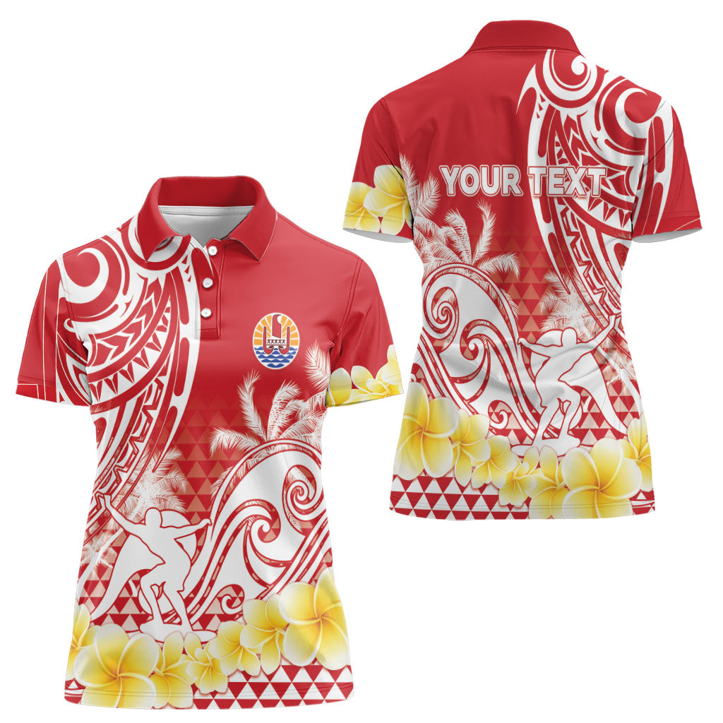 Personalised Tahiti Surfing Women Polo Shirt Polynesian Style LT05 - Polynesian Pride