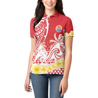 Personalised Tahiti Surfing Women Polo Shirt Polynesian Style LT05 - Polynesian Pride