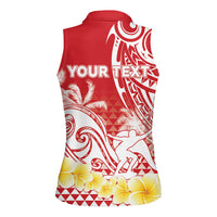 Personalised Tahiti Surfing Women Sleeveless Polo Shirt Polynesian Style LT05 - Polynesian Pride