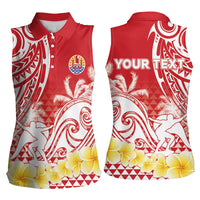 Personalised Tahiti Surfing Women Sleeveless Polo Shirt Polynesian Style LT05 - Polynesian Pride