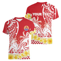 Personalised Tahiti Surfing Women V-Neck T-Shirt Polynesian Style LT05 - Polynesian Pride