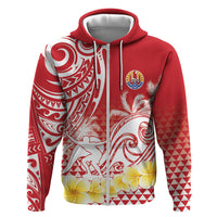 Personalised Tahiti Surfing Zip Hoodie Polynesian Style LT05 Zip Hoodie Red - Polynesian Pride