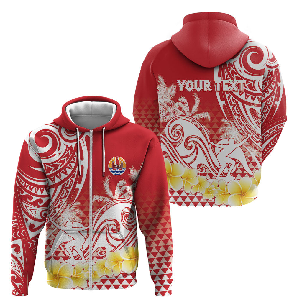 Personalised Tahiti Surfing Zip Hoodie Polynesian Style LT05 - Polynesian Pride
