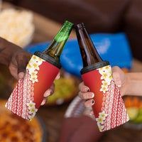 Tahiti Plumeria Tribal Pattern 4 in 1 Can Cooler Tumbler Wave Style Red LT05 - Polynesian Pride