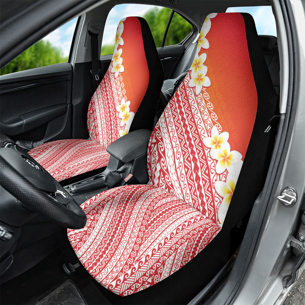 Tahiti Plumeria Tribal Pattern Car Seat Cover Wave Style Red LT05 - Polynesian Pride
