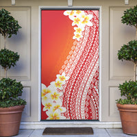 Tahiti Plumeria Tribal Pattern Door Cover Wave Style Red LT05 Red - Polynesian Pride