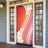 Tahiti Plumeria Tribal Pattern Door Cover Wave Style Red LT05 - Polynesian Pride