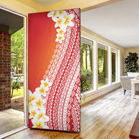 Tahiti Plumeria Tribal Pattern Door Cover Wave Style Red LT05 - Polynesian Pride