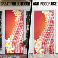 Tahiti Plumeria Tribal Pattern Door Cover Wave Style Red LT05 - Polynesian Pride