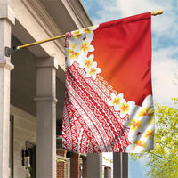 Tahiti Plumeria Tribal Pattern Garden Flag Wave Style Red LT05 House Flag Red - Polynesian Pride