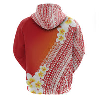 Tahiti Plumeria Tribal Pattern Hoodie Wave Style Red LT05 - Polynesian Pride