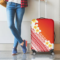 Tahiti Plumeria Tribal Pattern Luggage Cover Wave Style Red LT05 - Polynesian Pride