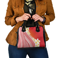 Tahiti Plumeria Tribal Pattern Shoulder Handbag Wave Style Red LT05 - Polynesian Pride