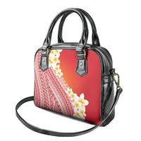 Tahiti Plumeria Tribal Pattern Shoulder Handbag Wave Style Red LT05 - Polynesian Pride