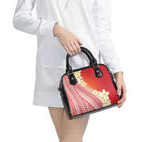 Tahiti Plumeria Tribal Pattern Shoulder Handbag Wave Style Red LT05 - Polynesian Pride