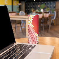 Tahiti Plumeria Tribal Pattern Skinny Tumbler Wave Style Red LT05 - Polynesian Pride