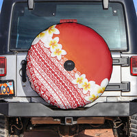 Tahiti Plumeria Tribal Pattern Spare Tire Cover Wave Style Red LT05 Red - Polynesian Pride