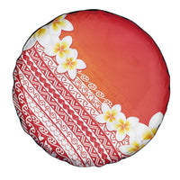 Tahiti Plumeria Tribal Pattern Spare Tire Cover Wave Style Red LT05 - Polynesian Pride