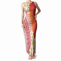 Tahiti Plumeria Tribal Pattern Tank Maxi Dress Wave Style Red LT05 Women Red - Polynesian Pride
