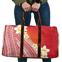 Tahiti Plumeria Tribal Pattern Travel Bag Wave Style Red LT05 Red - Polynesian Pride