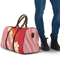 Tahiti Plumeria Tribal Pattern Travel Bag Wave Style Red LT05 - Polynesian Pride