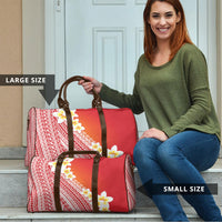 Tahiti Plumeria Tribal Pattern Travel Bag Wave Style Red LT05 - Polynesian Pride