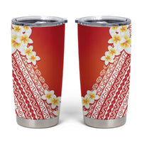 Tahiti Plumeria Tribal Pattern Tumbler Cup Wave Style Red LT05 Red - Polynesian Pride