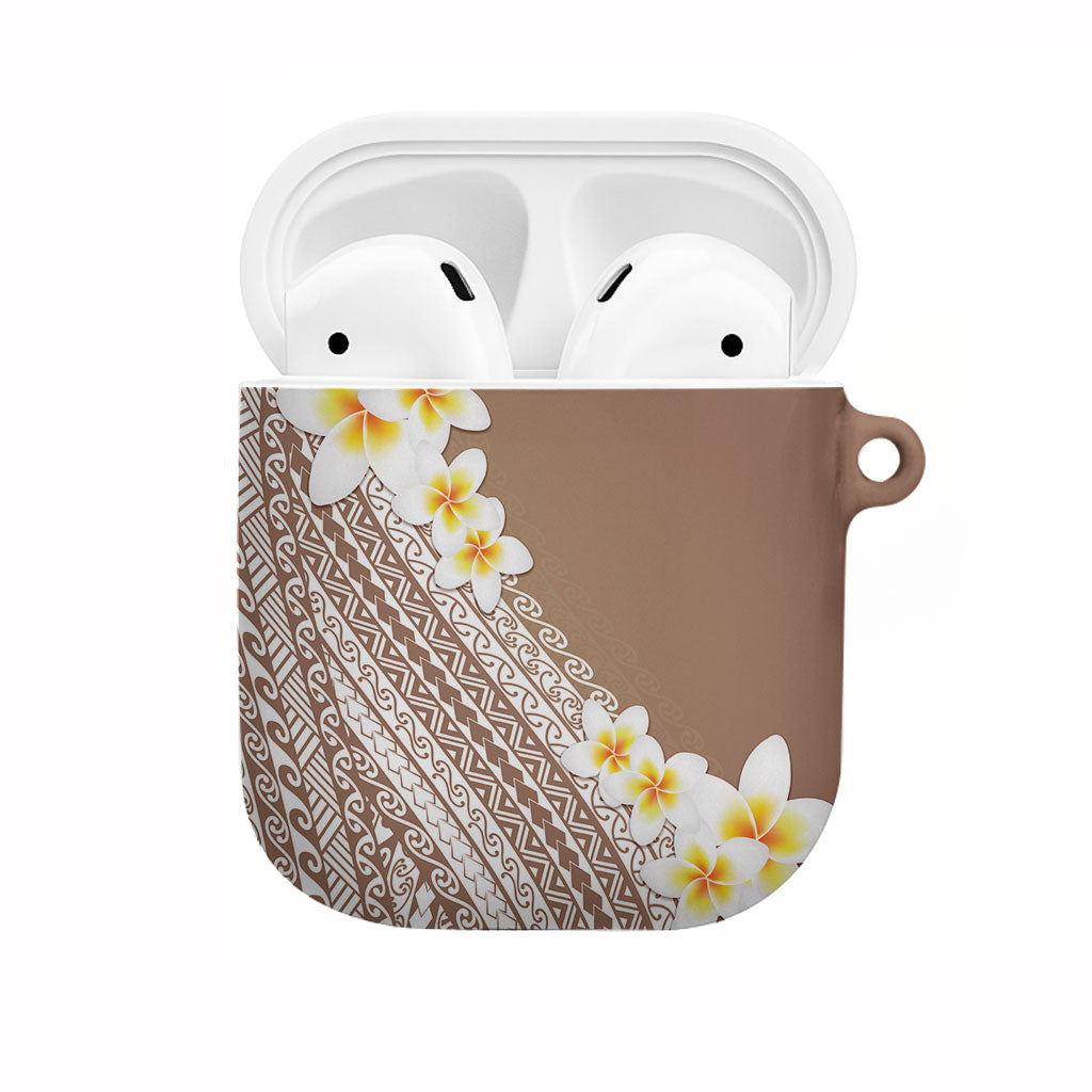 Tahiti Plumeria Tribal Pattern AirPods Case Wave Style Brown LT05 Brown - Polynesian Pride