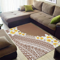 Tahiti Plumeria Tribal Pattern Area Rug Wave Style Brown LT05 - Polynesian Pride