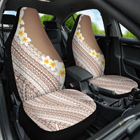 Tahiti Plumeria Tribal Pattern Car Seat Cover Wave Style Brown LT05 One Size Brown - Polynesian Pride